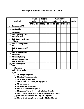 Kiểm tra 45 phút khối 10 - Lần 3